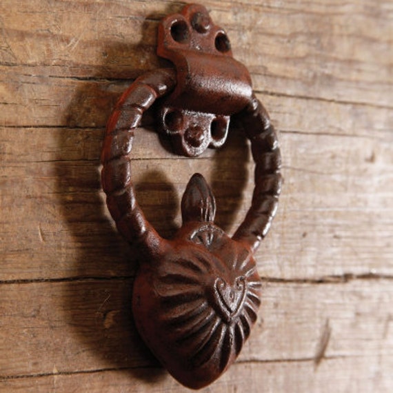Amor door knocker heart door knocker rustic door knocker