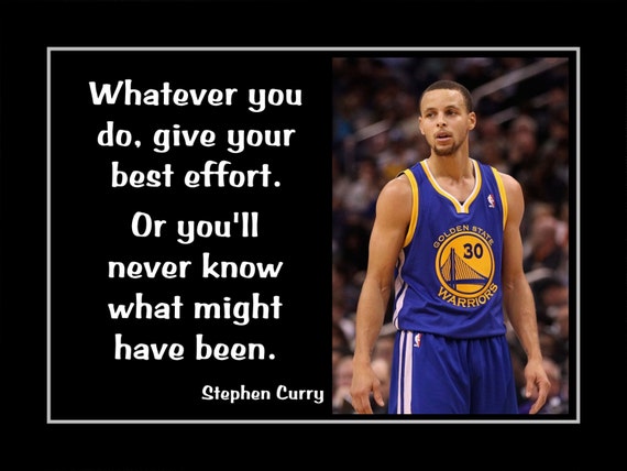 Basketball Wall Art Stephen Curry Motivation Quote by ArleyArt