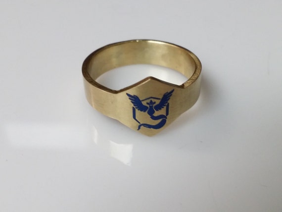 Pokemon Go Team Rings. Team Mystic. Team Blue. Unisex Ring.