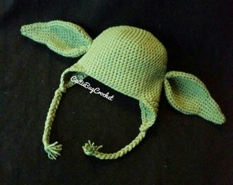 Crochet Yoda Hat/ Yoda Costume