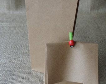 50 BROWN KRAFT BAGS~ Flat bottom bag for Bomboniere, craft markets, gifts