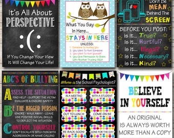 School Psychologist Posters, Where is the Psychologist Door Sign, Child Psychologist Office Decor, Therapist, Psychologist Posters Set of 6