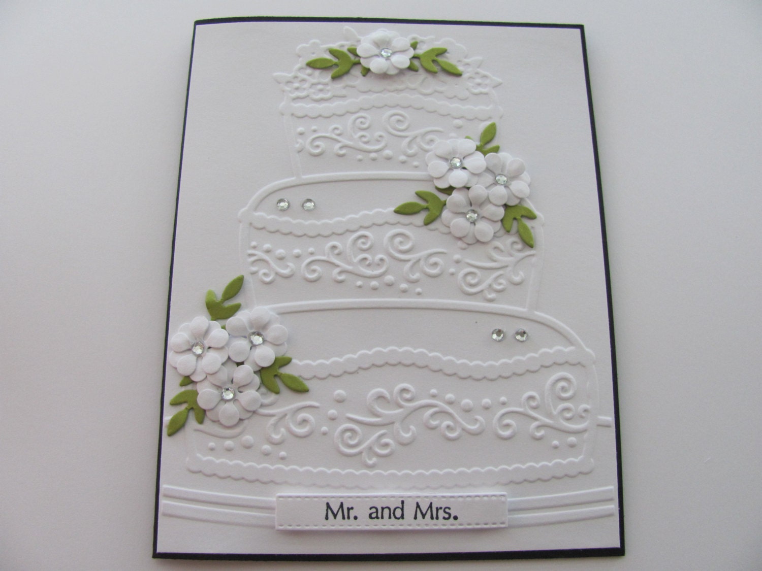 Wedding Card Embossed Wedding Cake Card Cake Card