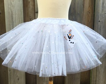 Olaf tutu Olaf birthday tutu frozen tutu olaf costume Olaf patch snow man tutu white tutu Olaf outfit Frozen party favor Olaf dress