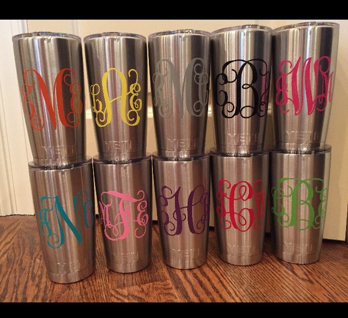 Personalized Yeti cup monogram decal RTIC
