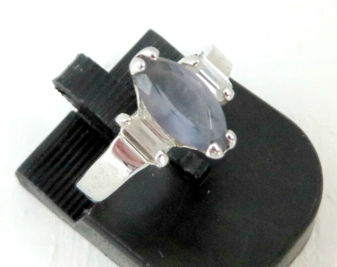 Vintage Purple Faux Topaz Sterling Silver Ring, Size 5