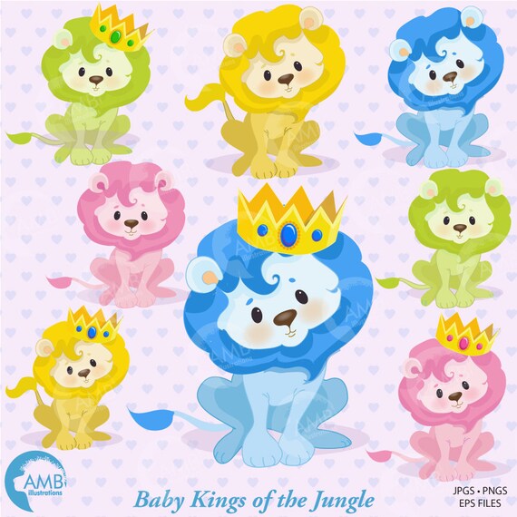 Lion Clipart, Jungle Animal Clipart, Lion King Clipart, Baby Lion Clipart, Nursery Clipart, Commercial Use, AMB-950 Il_570xn