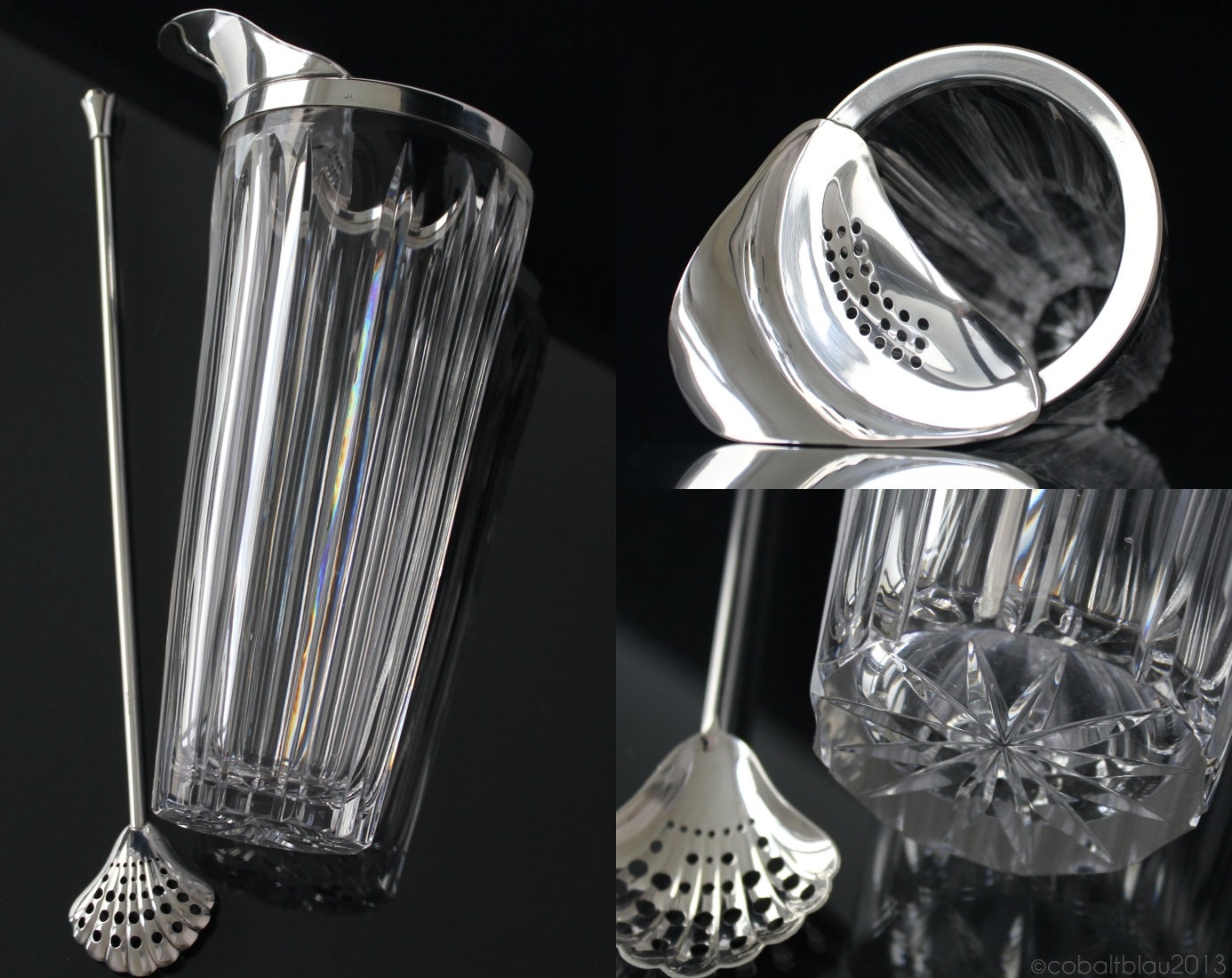 Cocktail Shaker Martini Pitcher Mixing Glass Alpacca Silver