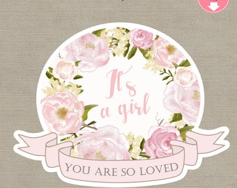 Floral Baby Shower Centerpiece Cutout Romantic Garden Collection Cutouts Digital File Cutouts Instant Download