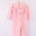 Vintage baby snowsuit, pink with white trim and bear detailing, Rocking Horse sz L (12 -18mo)