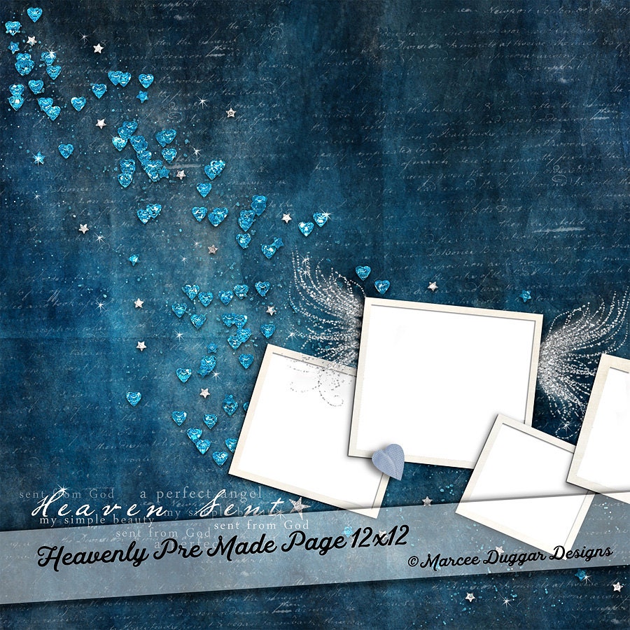 Template Photo Album Page Digital Scrapbooking Scrapbook