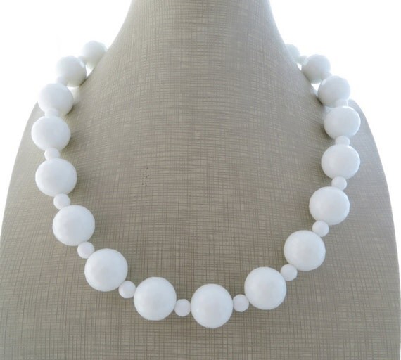 White agate necklace chunky necklace stone choker large