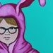 Giclee PRINT 11x14 Ralphie "A Christmas Story" Red Ryder You'll Shoot Your Eye Out Pink Bunny Pajamas Holiday Gift Figure Abstract