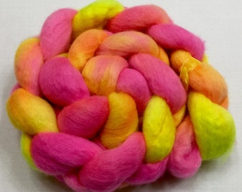 BFL, 4oz, Wool, Fiber, Roving, felting, Hand Dyed, Spinning, Spindle, Long Wool, 914