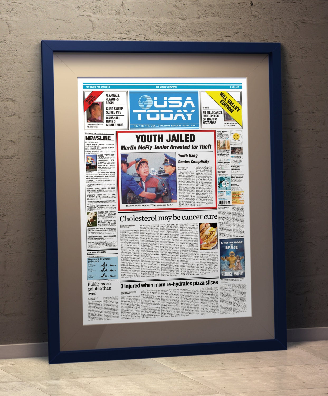 Back To The Future Newspaper USA Today Replica A3 Size
