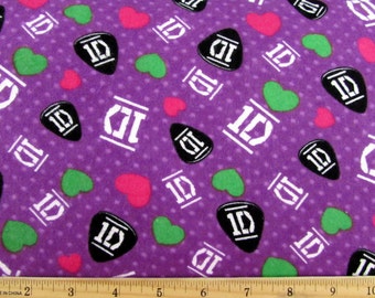 One Direction Fabric 1D Fabric FLANNEL From David Textiles