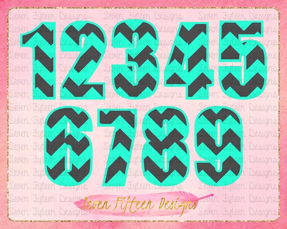 Download 2 Layer Chevron Pattern Numbers SVG/PNG by SevenFifteenDesigns