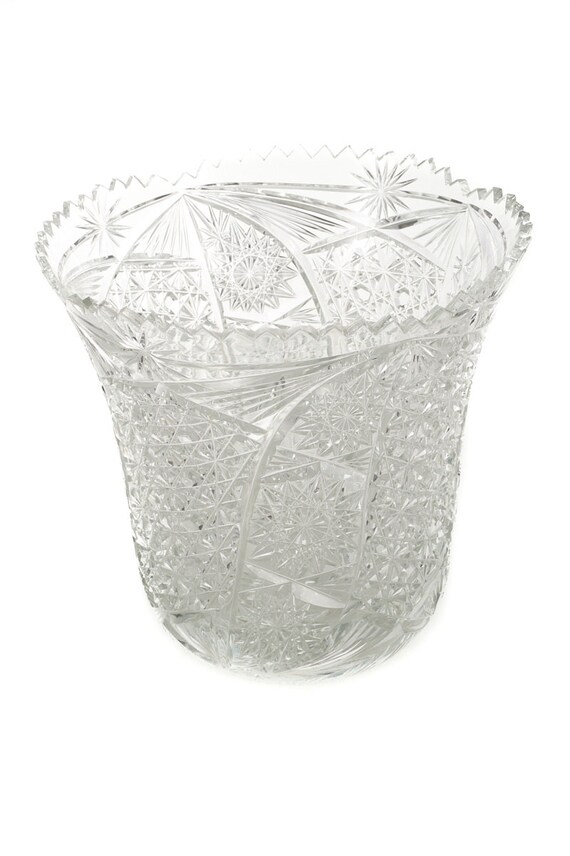 Antique American Brilliant cut glass 10 Vase by PasadenaAntiques