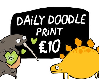 Daily Doodle Print - Any Katie Abey Daily Doodle as an A4 Print - Signed