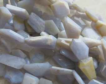 Blue Lace Agate Bead Strands, 15"-16", Approx. 15 Beads, Beautiful Blue Lace Agate, Unisex