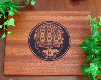 Grateful Dead, Steal Your Face, Sacred Geometry, Flower of Life, Personalized, Cutting Board, Mother's Day, Father's Day, Birthday Gift