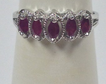 Natural Ruby Ring 925 Sterling Silver