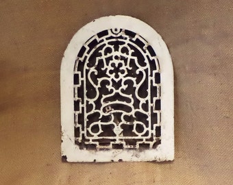 Radiator or Vent Grate, Large, Arched, Rusty Art Nouveau Architectural Salvage