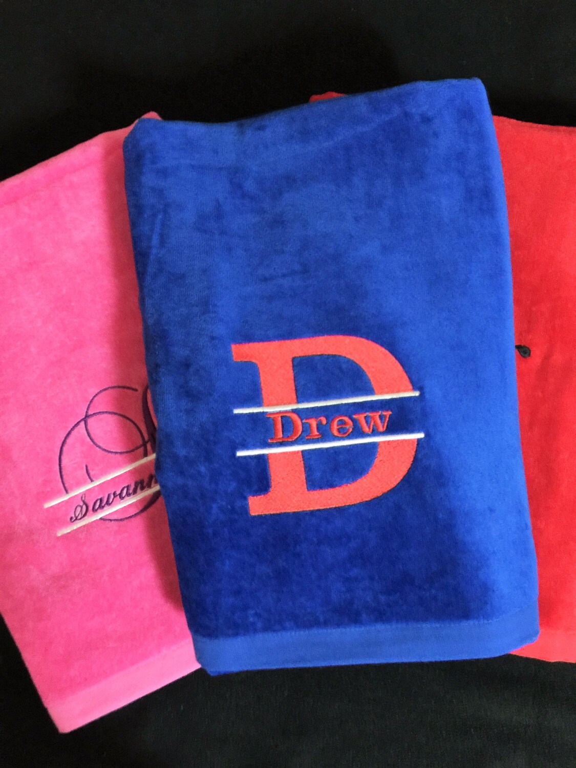 monogramed beach towel