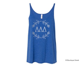 TriDelta Delta Delta Delta Wreath Flowy Sorority Tank