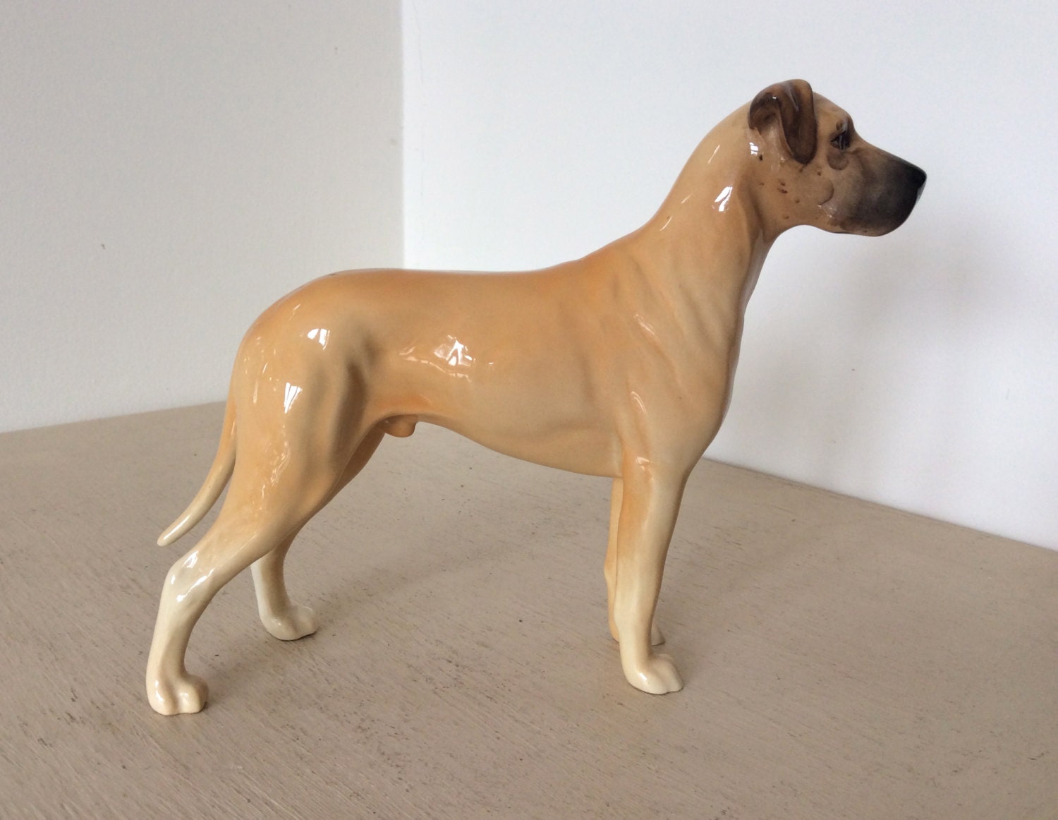 Large Vintage BESWICK GREAT DANE Pottery Dog Figurine