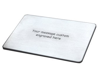 Engraved Credit Card - Customized Wallet Insert - Wallet Insert - Personalized Wallet insert card - Custom Your own Message - Front & Back