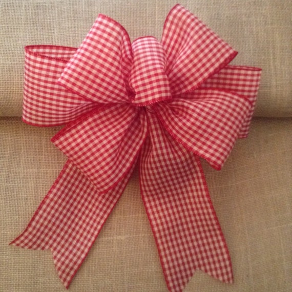christmas gingham decorative bows red and white by christmas gingham decorative bows red and white by