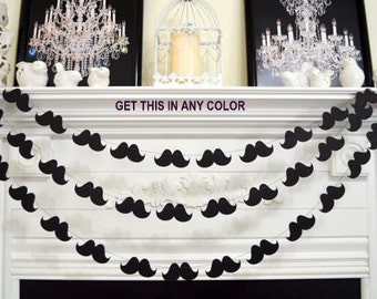 Mustache Garland, Little Man mustache Party, Mustache Baby Shower, Mustache Birthday Party, Photo Booth Props, Wedding Mustache Garland