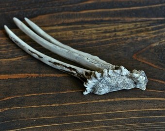 Three Pronged Antler Hair Fork - Modern Primitive - Made to Order Listing