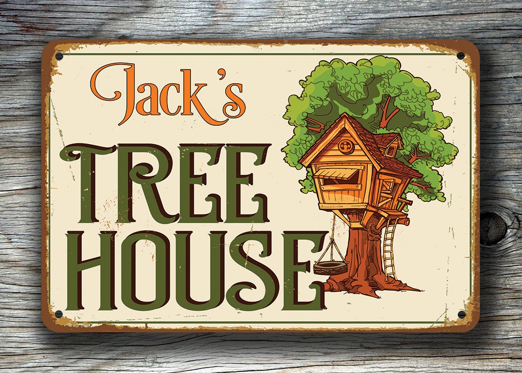 Custom TREE HOUSE SIGN Customizable Treehouse Signs Vintage