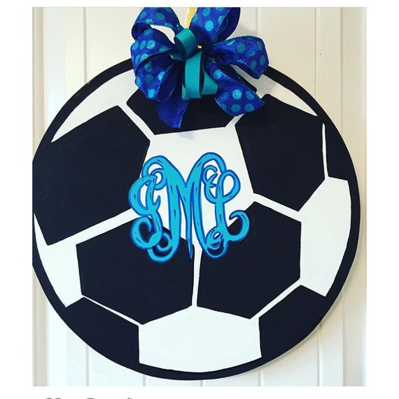Soccer Ball Door Hanger Monogrammed Soccer Wreath Soccer