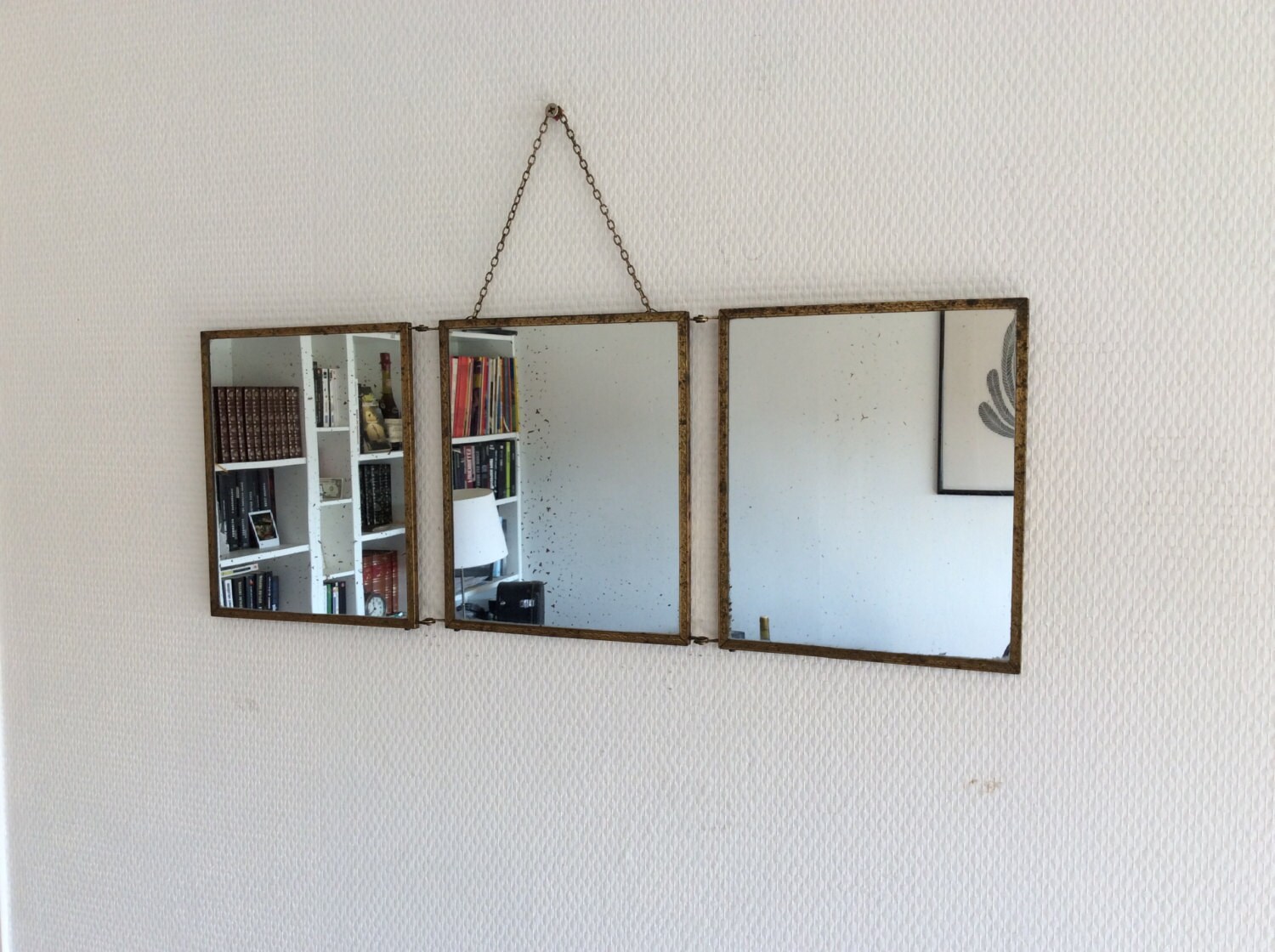 French barber mirror / Tryptich midcentury