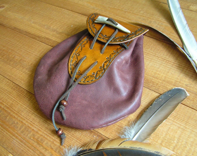 Leather Sporran bag, medieval pouch, medieval purse, fantasy bag, handmade bag