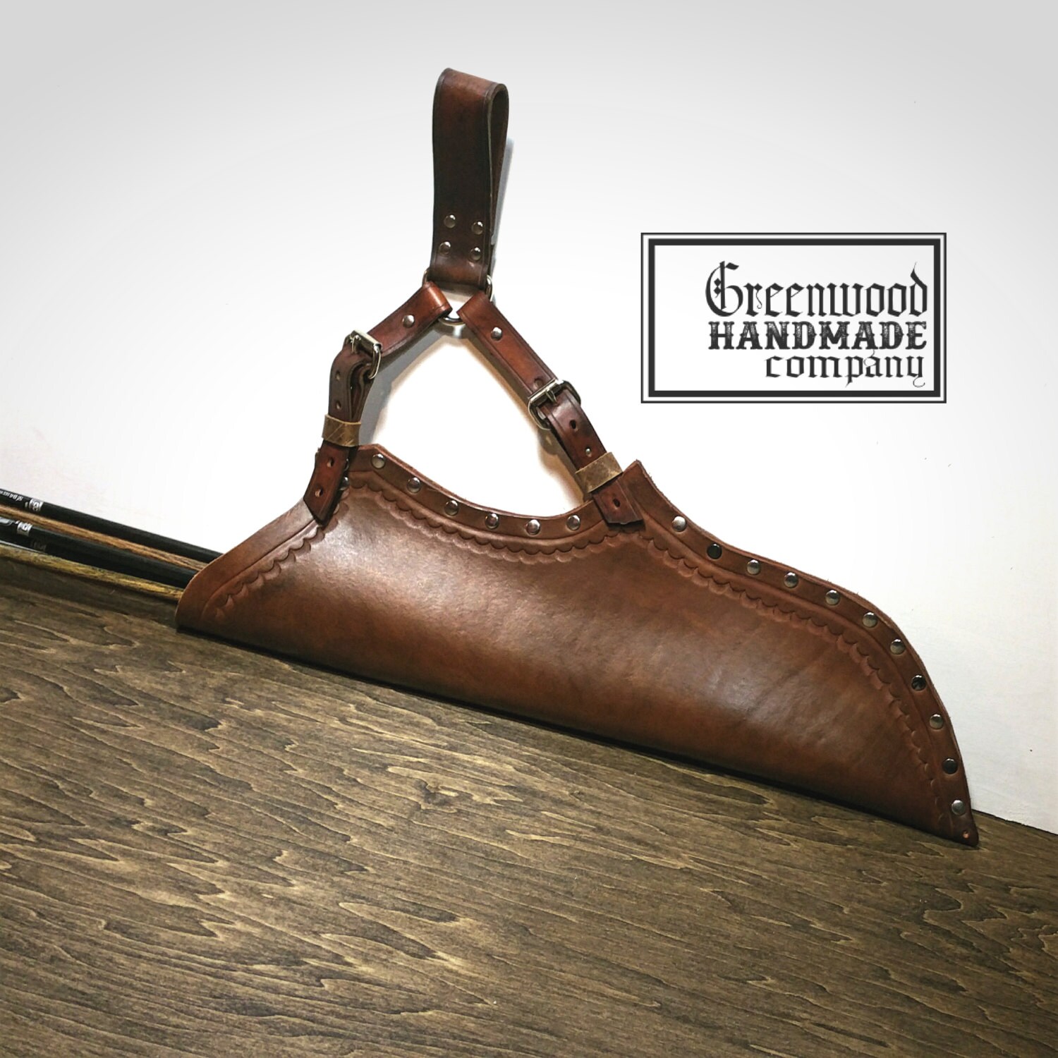 Medium Brown Hip Quiver Handmade Leather Quiver Durable