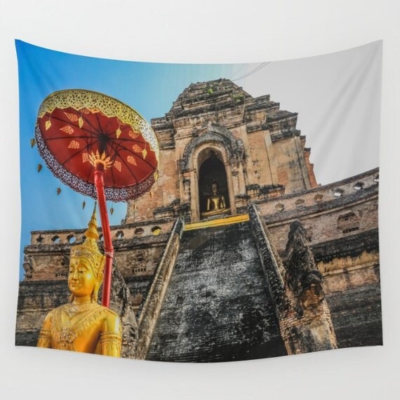 Chiang Mai Thailand Wall Tapestry Buddha Wall Art Photo