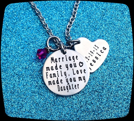 Blended Family Gift Adoption Gift Wedding Necklace Daughter
