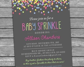 Baby Sprinkle Invitation, Girl Sprinkle Invitation, Baby Girl Sprinkle, DIY Printable, Baby Shower invitation, Baby Girl, Confetti