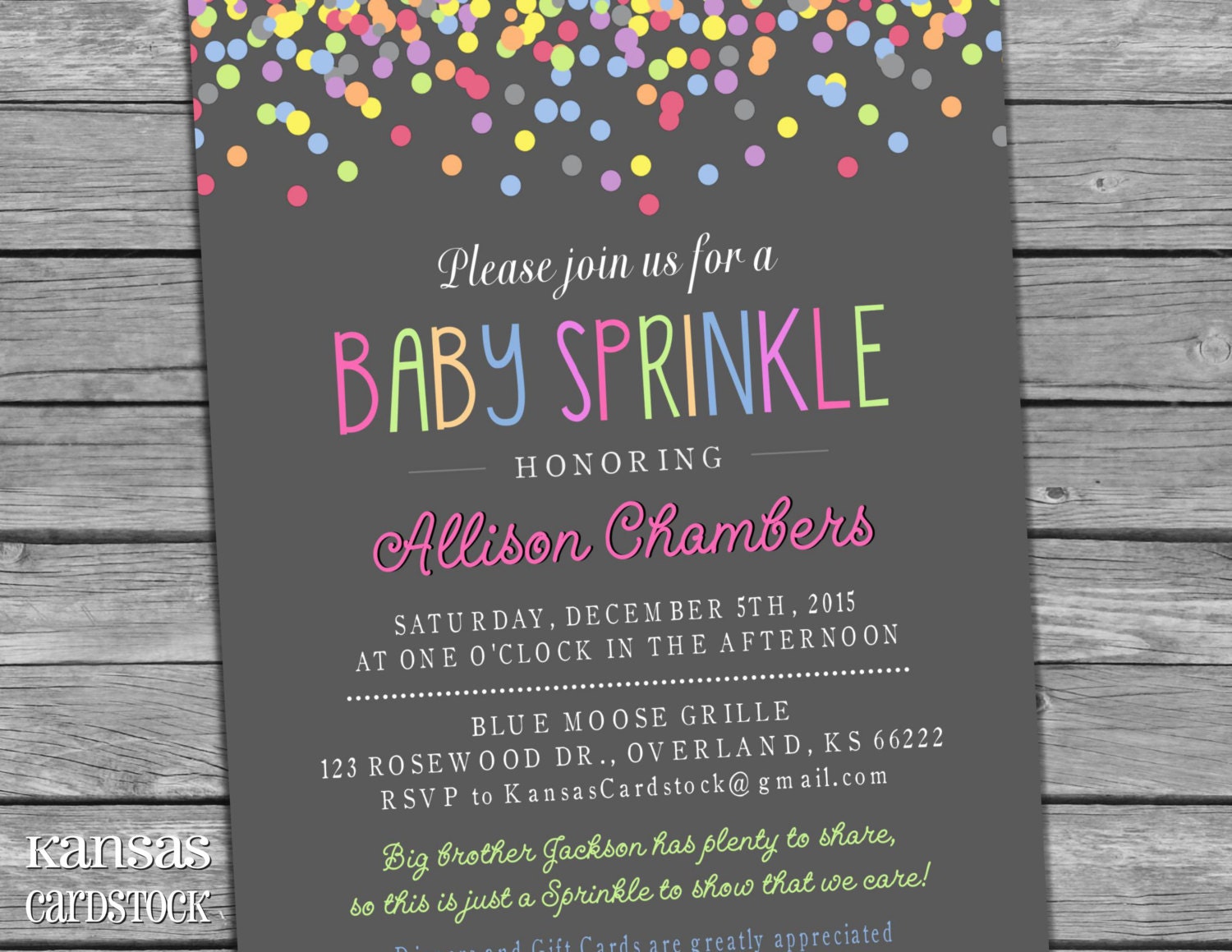 Baby Girl Sprinkle Invitations 2