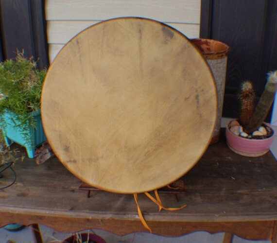 18 Elk Hide Native American Made Hand Drum by EarthMaidensEmporium