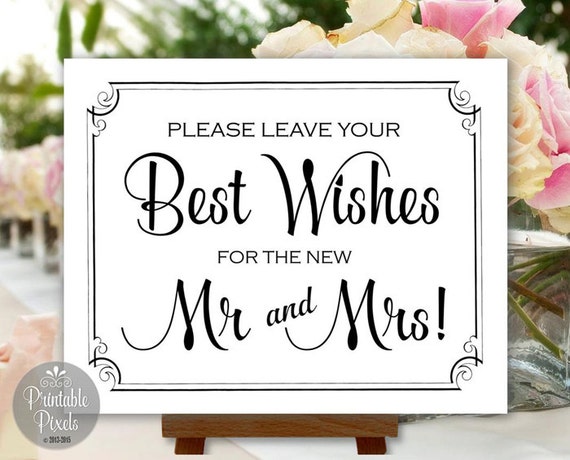  Best Wishes Wedding Sign 1B Printable DIY by PrintablePixels