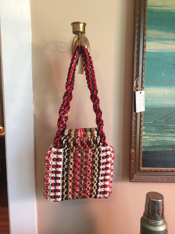 Vintage macrame purse boho bag handmade purse macrame