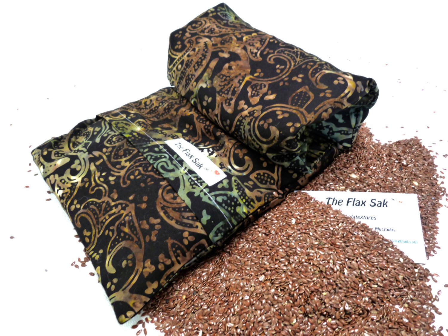 FLAX HEATING PAD large 8 X 18 in Removable/Washable Flannel