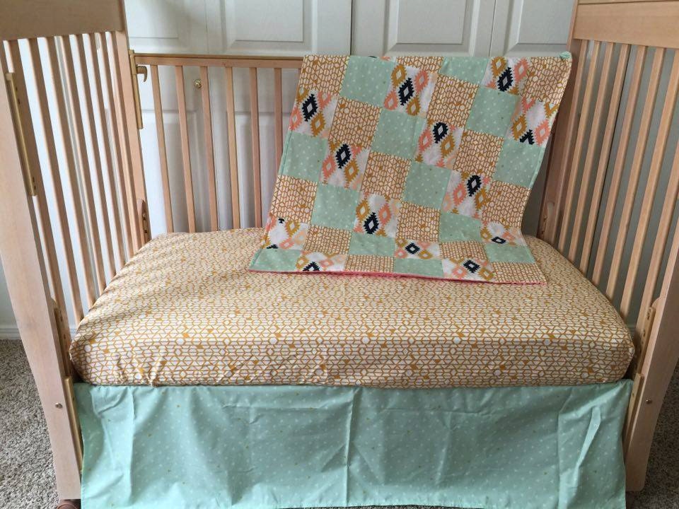 Aztec Bedding/Baby Bedding/Bumperless by SewSweetBabyDesigns