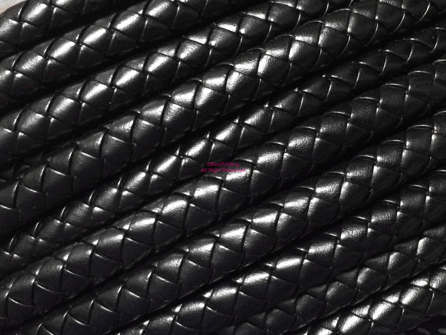 10mm Round braided leather cord 10mm Thick synthetic leather