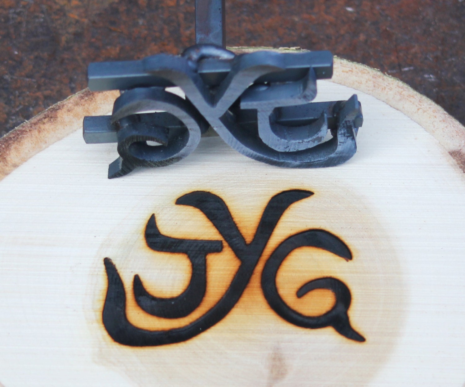 Custom Steak Branding Iron Hand 3 Initials